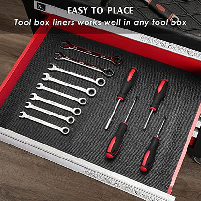 MIXPOWER Professional Tool Box Liner and Drawer Liner,Easy Cut, Non-Slip Foam Rubber Toolbox Drawer Liner Mat - Adjustable Cabinet Liners,Black,16 inch (Wide) x 6 feet (Long), 3mm Thickness - size: 16"W x 72"L