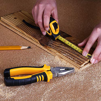 DEKOPRO 100 Piece Tool Set,General Household Hand Tool Kit,with Plastic Toolbox Storage Case for Handyman,Home Maintenance