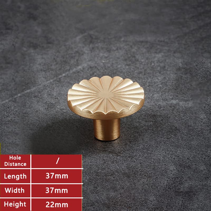 6 Pack Gold Kitchen Cabinet knobs and Pulls - Brushed Gold Zinc Cupboard Drawer Handles for Dresser Drawers - color: Brushed Gold, size: 37 mm, style: 6 Pack Knobs