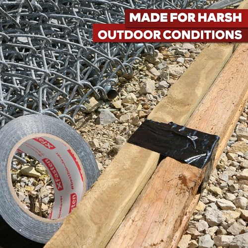 XFasten Black Duct Tape, Packaging Tape, Heavy Duty Box Tape for Shipping Supplies, 2 Inches x 50 Yards, 5.8 Mil, All-Weather Repair & Packing - color: Black