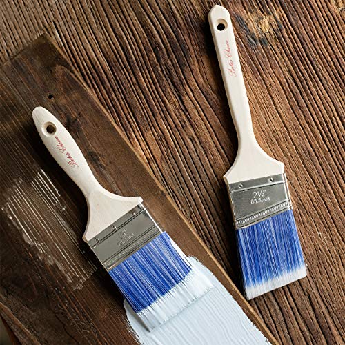 Bates - 2 Pack, 3 Inch & 2.5 Inch, Wood Handle, Paint Brushes Set, Professional House, Trim, Sash Paint Brush - color: Wood Handle Angle/Flat, size: 2 Pack, 2.5” & 3”