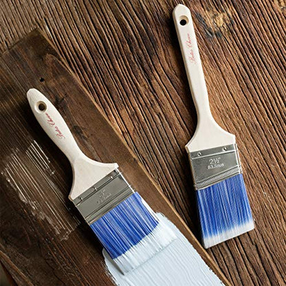 Bates - 2 Pack, 3 Inch & 2.5 Inch, Wood Handle, Paint Brushes Set, Professional House, Trim, Sash Paint Brush - color: Wood Handle Angle/Flat, size: 2 Pack, 2.5” & 3”