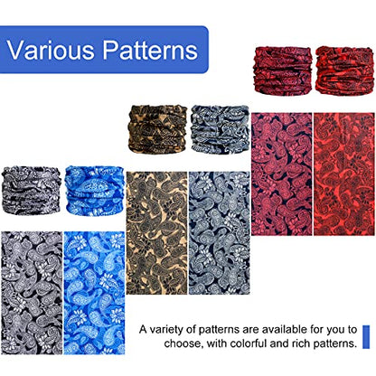 6 Pack Neck Gaiter Elastic Balaclavas Face Mask Versatile Bandana for Men Women - color: Paisley 6 Pack