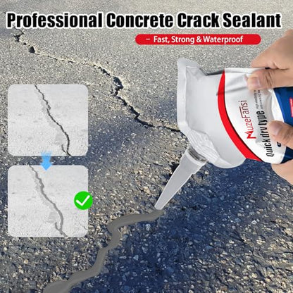 Concrete Crack Filler, Waterproof Cement Sealant, Flexible Caulking Glue, for Outdoor Driveway, Walkway, Patio, Wall and Foundation Cracks (4 Pack) - style: 4 PACK