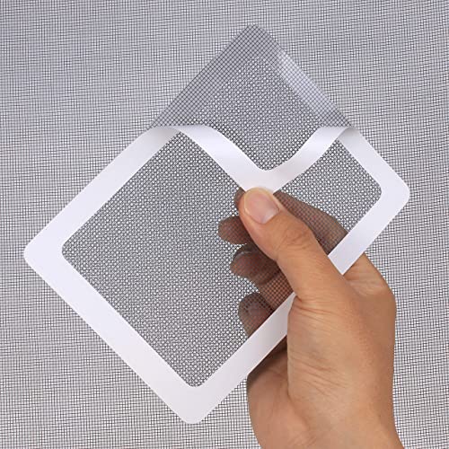 by.RHO Window and Door Screen Repair Patch kit. Valuekit, (4⅝" x 6¼" (3pcs) / 3½" x 3½" (3pcs) / 1⅞" x 1⅞" (2pcs) - color: Small+Medium+Large / Gray