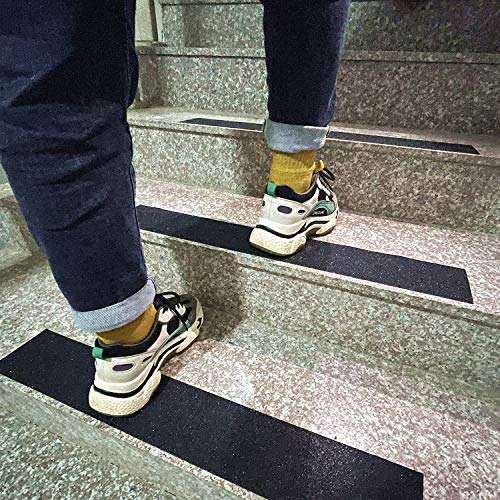 COSIMIXO 8" x 35Ft Heavy Duty Anti Slip Tape,Best 80grit Friction,Grip,Abrasive for Stairs Outdoor/Indoor,Skateboard Grip Tape Safety Non Skid Tread Staircases Anti-Slip Traction Tape Black - size: 8" x 35Ft Black