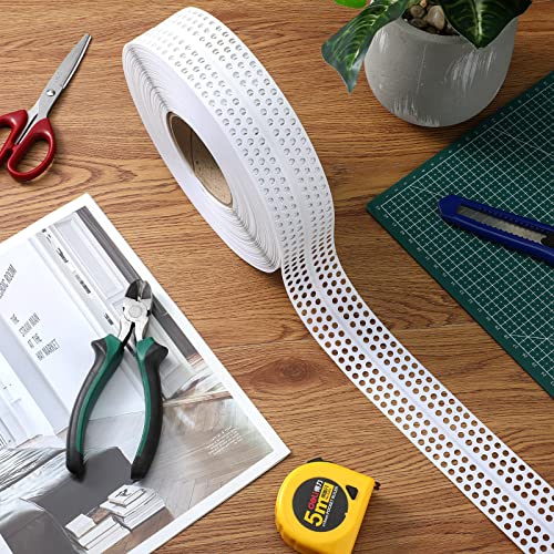 Kingdder Drywall Joint Tape 2" x 132' PVC Multipurpose Self Adhesive Joint Tape Drywall Corner Line Wall Crack Self Adhesive and Patch for Inside and Outside Corner Bead, Ceiling Wall Crack Filling
