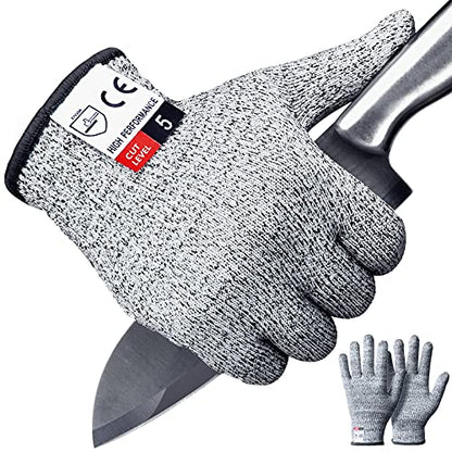 2PCS Cut Resistant Gloves, Cutting Gloves Level 5 Protection for Kitchen - size: Large, style: Original