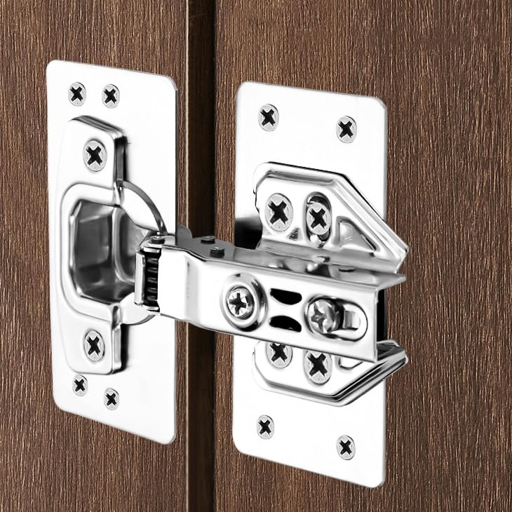 4 Pack Hinges Repair Plate with 24 Screws, Stainless Steel Hinge Replacement Plate Kit, Kitchen Cabinet Cupboard Drawer Door Hinge Fixing Mount Brackets Set for Furniture Wardrobe, 9x4.7 cm - color: 4pcs 9x4.7cm