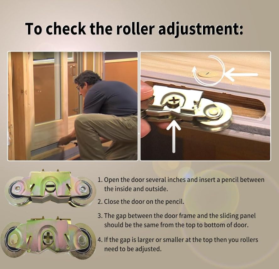 2 Piece 1-1/4" Steel Ball Side Adjustable Heavy,Compatible Andersen Sliding Door Parts P/N #1997061 (1982 to Present) and Replaces #1273704 (1964 to 1982) - size: 1-1/4-inch floor-mounted door roller