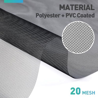 Window Screen,20Mesh Polyester Window Screen Mesh Roll,37.4IN x 16.4FT Black Screen Replacement Repair Kit for Window, Door,Patio,Porch - size: 20Mesh