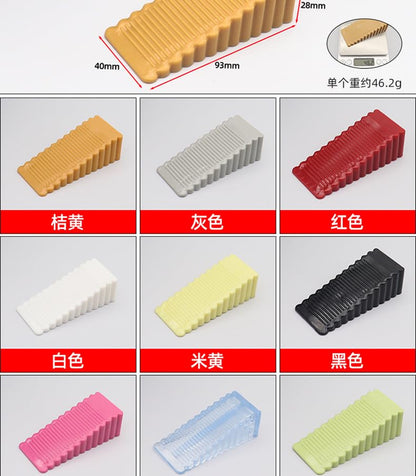 Door Stop Wedge Set, 5-Pack, Multi-Color, Non-Slip Rubber, 3.7 x 1.6 x 1.1 inches