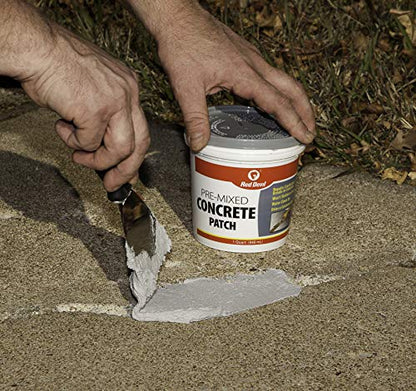 Red Devil 0644 Concrete Repair Patch, Cement Crack Fillter, Pre-Mixed, 1 Quart, Pack of 1, Gray, Made in USA - size: 1 Quart, style: 1 - Pack