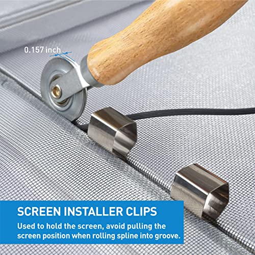 Window Screen and Screen Repair Kit, 36" x 90" Black Fiberglass Screen Mesh with 5 in 1 Screen Tool