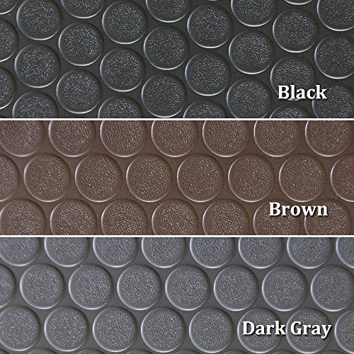 Rubber-Cal Coin-Grip Flooring and Rolling Mat - color: Black, size: 2mm x 4 x 9-Feet