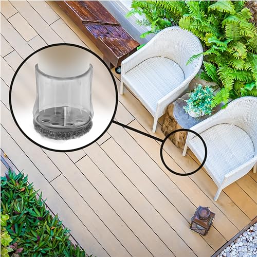 Slipstick GorillaOutdoor Berber Furniture Feet Pads with Clear Sleeve Sock (4 Pack) Outdoor Furniture Sliders for Round & Square Legs, Large - size: Universal Large