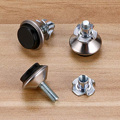 OwnMy M6 Adjustable Swivel Leveling Feet 12 PCS Heavy Duty Furniture Table Legs Swivel Leveler Feets with T-Nut, Swivel Heavy Duty Leveling Legs for Workbench, DIY Projects