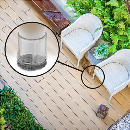 Slipstick GorillaOutdoor Berber Furniture Feet Pads with Clear Sleeve Sock (8 Pack) Outdoor Furniture Sliders for Round & Square Legs, Large - size: Universal Large x 8