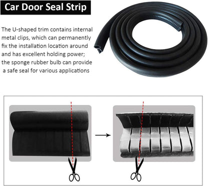 Automotive Door Rubber Seal Strip Trim Seal with Side Bulb for Cars,Trucks, Boats, RVs and Home Applications, Car Door Weather Striping (40Ft) - size: 40Ft