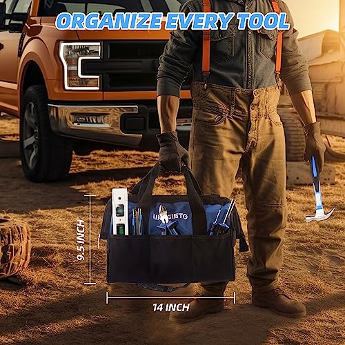 URASISTO 174-Piece Premium Tool Kit, Household Repairing Tool Set with 14 Inch Large Mouth Open Storage Tool Bag