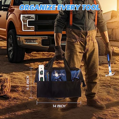 URASISTO 174-Piece Premium Tool Kit, Household Repairing Tool Set with 14 Inch Large Mouth Open Storage Tool Bag