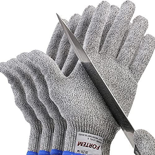 FORTEM Cut Resistant Gloves, 4x, Level 5 Protection Cutting Gloves For Oyster Shucking, Kitchen Work, Food Grade - size: Small