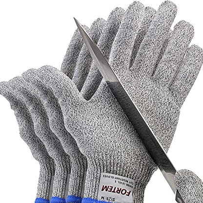 FORTEM Cut Resistant Gloves, 4x, Level 5 Protection Cutting Gloves For Oyster Shucking, Kitchen Work, Food Grade - size: Small