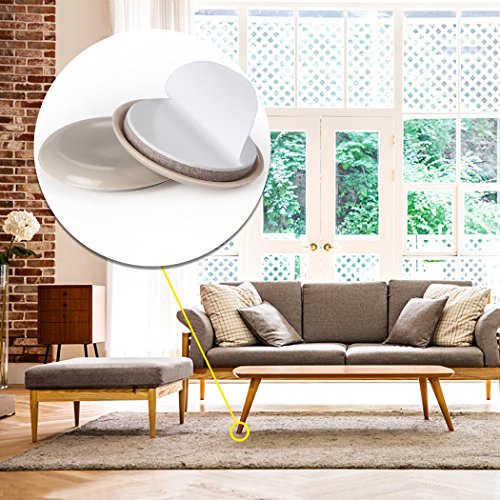 Ezprotekt 16 Pack Self-Stick Furniture Chair Leg Sliders for Carpet, 2-1/8" Self-Adhesive Round Furniture Movers Sliders, Carpet Chairs Furniture Glides, Carpet Moving Sliders Easily Move (Beige) - color: Beige, size: 2 1/8"