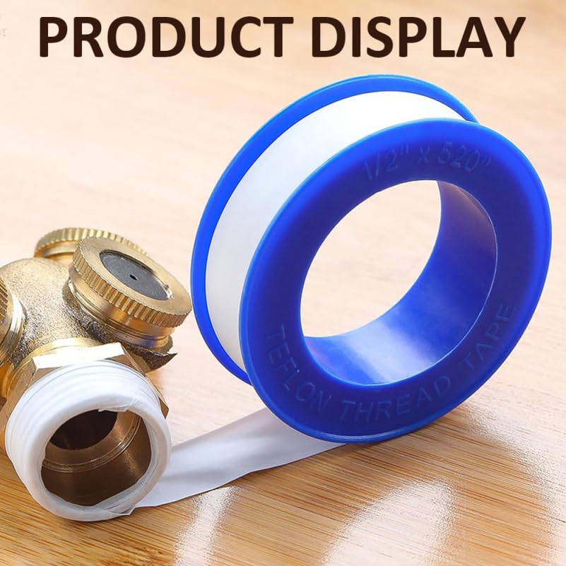 20pcs PTFE Thread Seal Tape, W:12mm L:10m Long,Thread Adhesive Plumbing Tape for Home Use