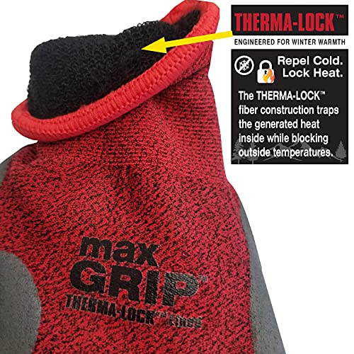 MAX Grip Lined 6 Pack - color: Red/Black, size: X-Large
