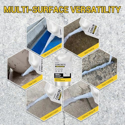 Concrete Crack Filler for Driveway, High Elasticity Cement Crack Filler, Self Leveling Quick Drying Sealing Adhesive for Outdoor, Patio, Waterproof (3.3 LB) - size: 53.0 fl oz (3.3 lb)