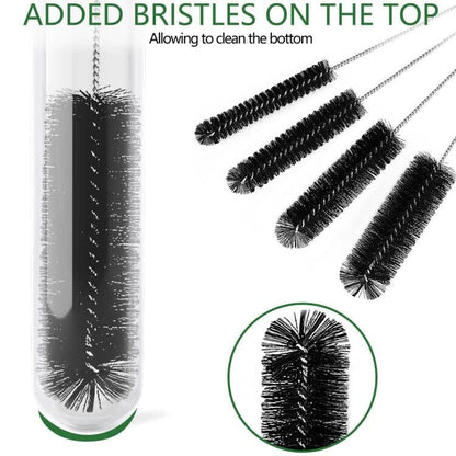 CiaraQ Bottle Cleaning Brushes, 9.8 Inch Nylon Tube Brush Set, Cleaner for Narrow Neck Bottles Cups with Hook, Set of 10pcs - color: Black, size: 9.8 Inch (10pcs)