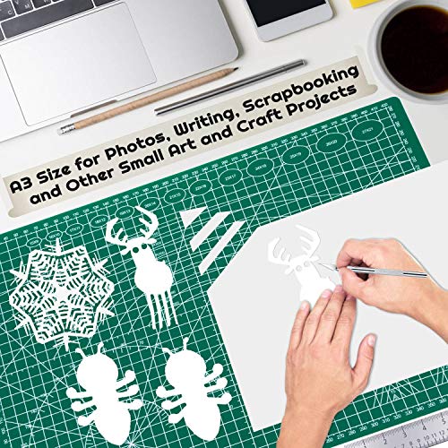 anezus Self Healing Sewing Mat, 12inch x 18inch Rotary Cutting Mat Double Sided 5-Ply Craft Cutting Board for Sewing Crafts Hobby Fabric Precision Scrapbooking Project - size: 17.8"L x 11.9"W