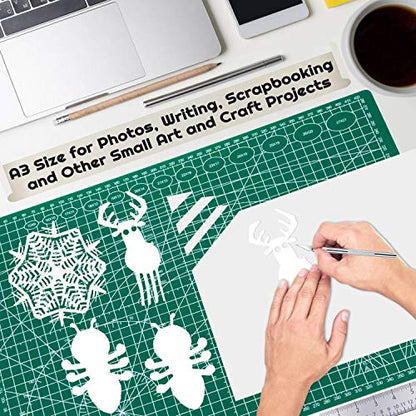 anezus Self Healing Sewing Mat, 12inch x 18inch Rotary Cutting Mat Double Sided 5-Ply Craft Cutting Board for Sewing Crafts Hobby Fabric Precision Scrapbooking Project - size: 17.8"L x 11.9"W