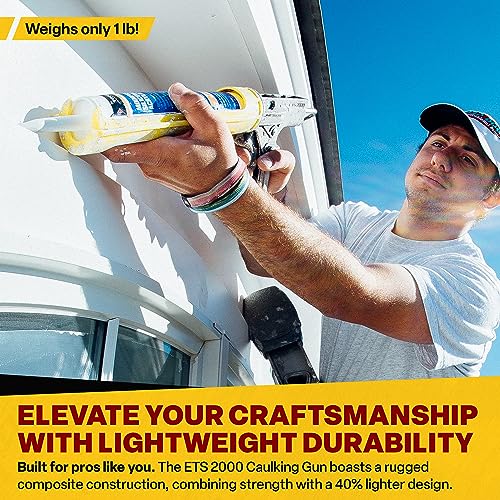 Dripless ETS2000 Ergo Composite Caulk Gun | Dripless Caulking Gun for 10 oz Cartridges or Tubes | Lightweight Body | 12:1 Thrust Ratio | Pro Painter Preferred | 2 Pack - size: Pack 2