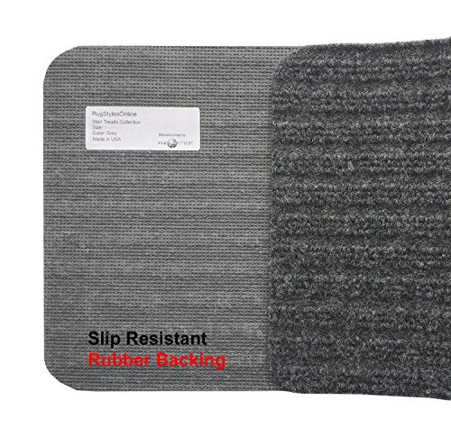 Stair Treads Collection Indoor Skid Slip Resistant Carpet Stair Tread Treads (Dark Grey, Set of 3 (7 in x 24 in)) - color: Dark Grey, size: 3 Pcs - 7"x24"