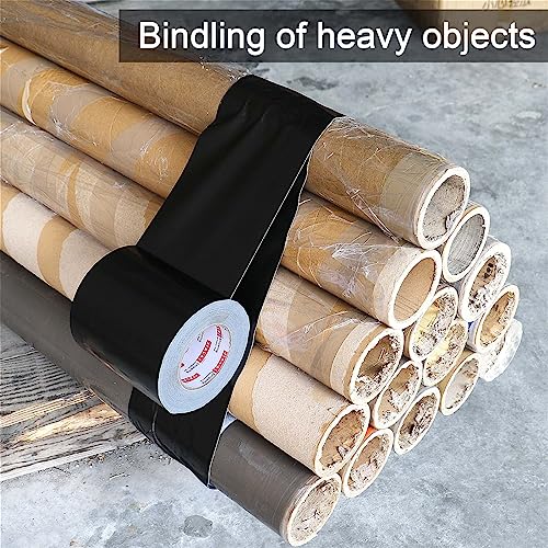 Wide Duct Tape, Industrial Grade 30Yards (90 ft) Wide 6'' Tape Duct, 9 Mil Heavy-Duty, Waterproof, Strong, Flexible, No Residue, for Crafts & Home Improvement (Black, 6'' x 90ft) - color: Black, size: 6'' x 90ft