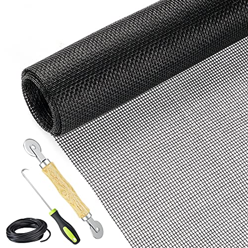 Fiberglass Screen Repair Kit, Black, 48" x 110", Easy to Install, Up to 5 Years Lifespan, Wide Application - color: Black, size: 48" x 110"