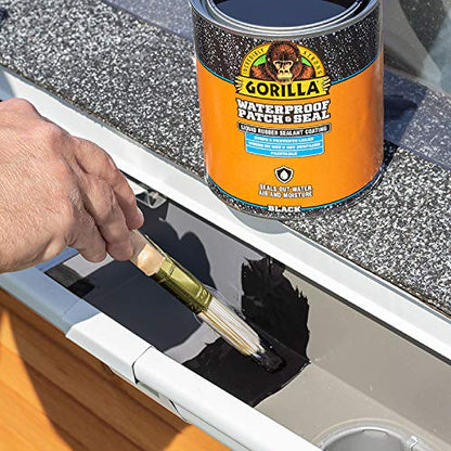 Gorilla Patch & Seal Liquid Rubber Waterproof Sealant, Black, 32 Ounce (Pack of 1) - Seals Out Water, Air, and Moisture - color: Black, size: 1 - Pack