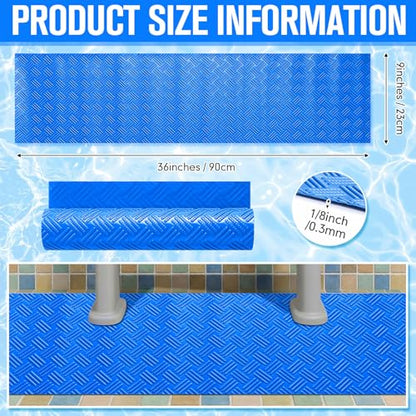 Breling 9" x 36" Swimming Pool Ladder Mat, Protective Pool Ladder Pad Step Mat with Non Slip Texture for Above Ground Swimming Steps Liners and Stairs(Striped) - size: 9" X 36", style: Striped