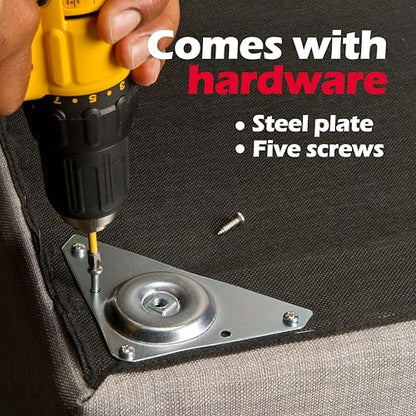 Waddell Furniture Leg Mounting Bracket (1 Count, Heavy Duty Top Plate) | 18G Steel Quick Mount Table Leg Attachment Hardware | DIY Home Projects Made Easy | Compatible with Bolt Hanger Table Legs - color: Heavy Duty Top Plate