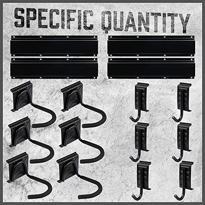 HORUSDY Stainless Steel Bike Storage Rack, 6 Bike Storage Hanger Wall Mount and 6 Helmets Hooks for Home & Garage Holds Up to 600lbs, Black