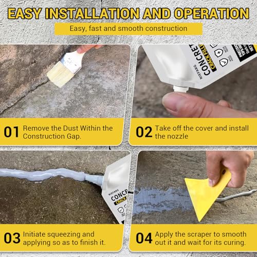Concrete Crack Filler for Driveway, High Elasticity Cement Crack Filler, Self Leveling Quick Drying Sealing Adhesive for Outdoor, Patio, Waterproof (35.3 Floz) - size: 35.3 fl oz (2.2 lb)