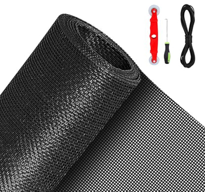 QWR Pet Proof Window Screen Replacement Kit, 48"x118" Durable High Hardness Screen Mesh Replacement Window Screens Repair Kit for Sliding Screen Door,Patio and Windows.(Folded Package with Tool Kit) - size: 48''x 118''-folded/With Tool Kit