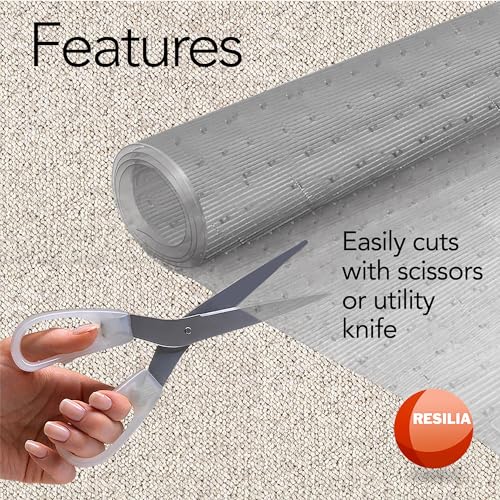 RESILIA Low-Pile Carpet Runner - Non Slip Carpet & Rug Protection, Washable Clear Vinyl Floor Runners, 27 Inches Wide x 36 Inches Long, Made in The USA - size: 2'3" x 3'