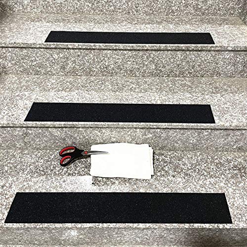 COSIMIXO 12" x 35Ft Heavy Duty Anti Slip Tape,Best 80grit Friction,Grip,Abrasive for Stairs Outdoor/Indoor,Skateboard Grip Tape Safety Non Skid Tread Staircases Anti-Slip Traction Tape Black - size: 12" x 35Ft Black