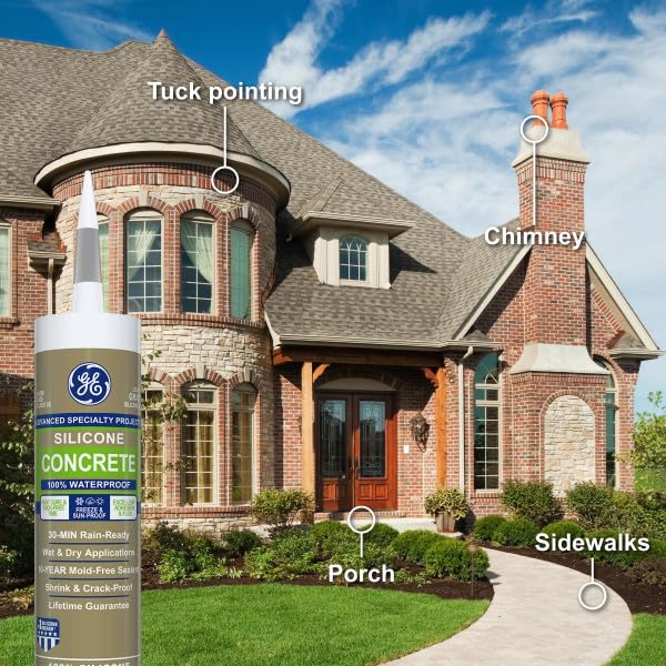 GE Supreme Paintable Silicone Caulk for Kitchen & Bathroom, White, 9.5 fl oz Cartridge, 12 Pack - 100% Waterproof Silicone Sealant, 7X Stronger Adhesion, Shrink & Crack Proof - size: Pack of 12