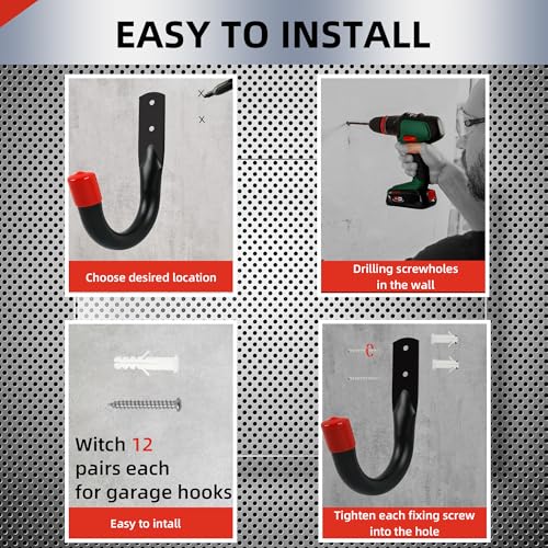 8-Pack Utility Hook,Garage Storage Hooks, Heavy Duty Utility Hooks, Heavy Duty Hook, 7.8" & 3.8” Garage Hanging Storage for Bikes, Kayak and Hanging Ladders - style: 4 Pack 7.8"+4 Pack 3.8"