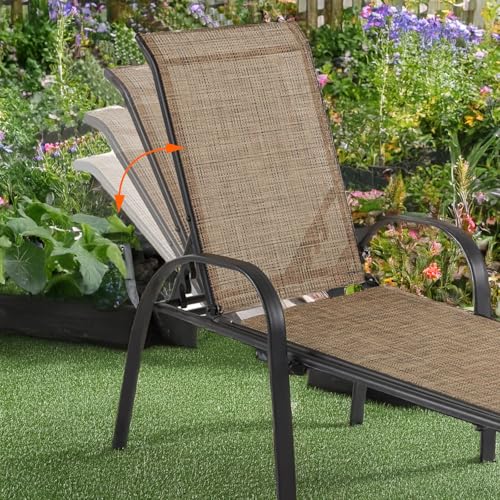 4pcs Adjustment Brackets for Chaise Lounges or Patio Outdoor Lawn Yard Furniture Replacement Position Adjuster Recliner Brace (5 Position - Black)
