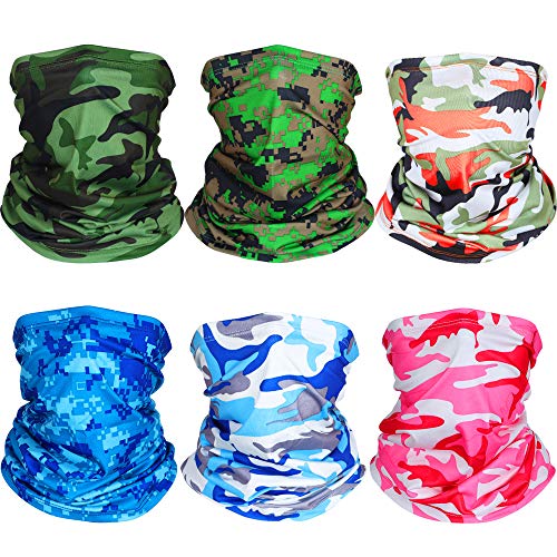 Geyoga Neck Gaiter Bandana Face Mask Summer UV Protection Cooling Breathable Face Mask Neck Scarf Balaclava for Men Women - color: Camouflage Colors